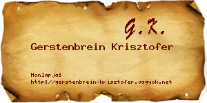 Gerstenbrein Krisztofer névjegykártya